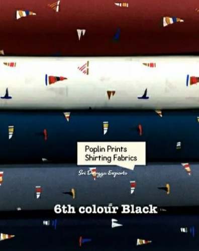 100-150 GSM Poplin Printed Shirting Fabric  by Sri Durgga Exports