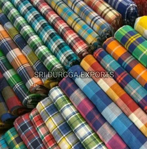 Mens Cotton Checked Shirting Fabrics For Shirts  by Sri Durgga Exports