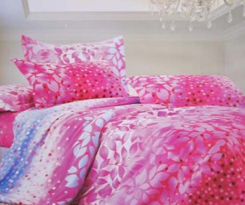 Pink Printed Double Bed sheet