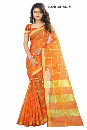 Omanksh Fashion Banarsi Silk Saree with Zari Border