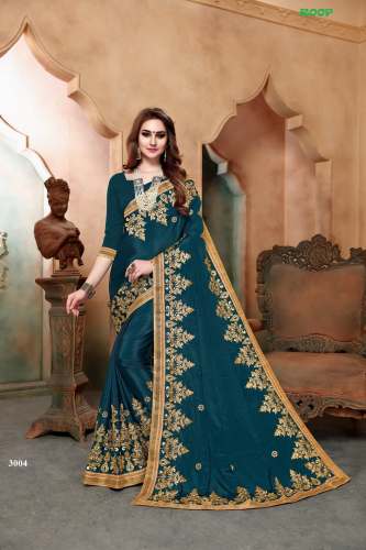 Fancy Embroidery Saree  Design -3004 