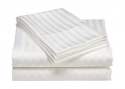 Satin Strip White Hospital Bed Sheet 