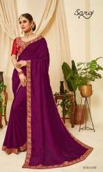 Fancy Designer Embroidered Silk Saree