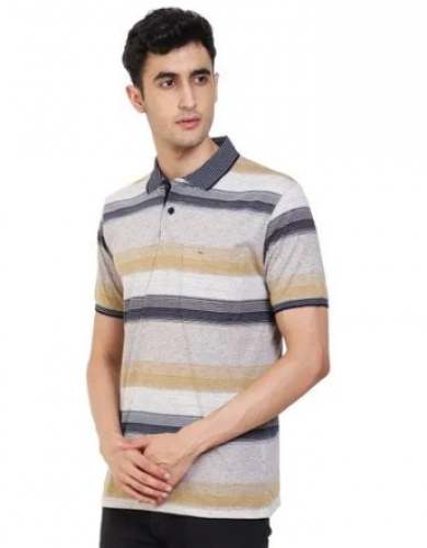 Men Striped Polo T Shirt by Glory Knitwear P Ltd