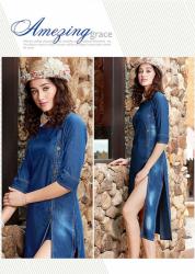Ladies Stylish Denim Kurti Kumb X9