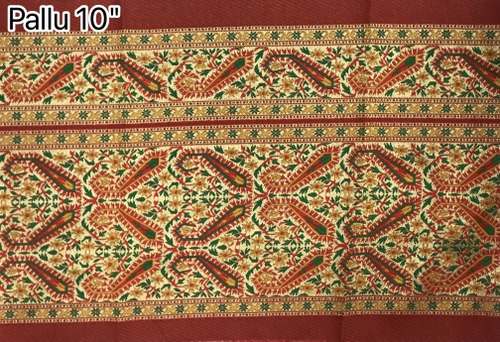 Banarasi Saree Lace Border And Pallu Fabric by shivdhara fabrics