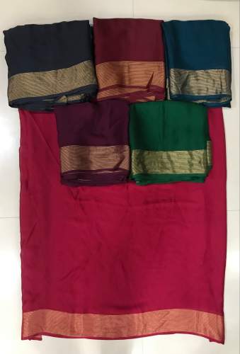 Butterfly Moss Vichitra Silk Saree Fabrics 