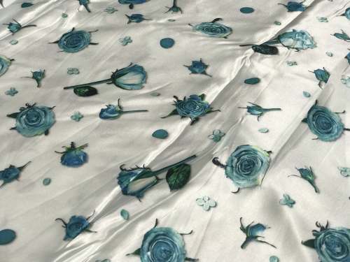 Digital Printed Satin Blouse Fabric 