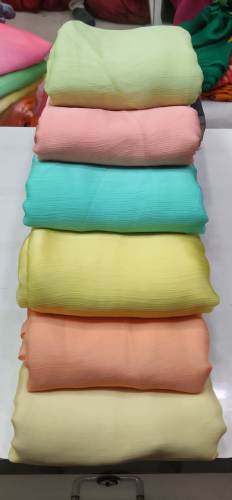 Satin Chiffon Saree Plain Fabric