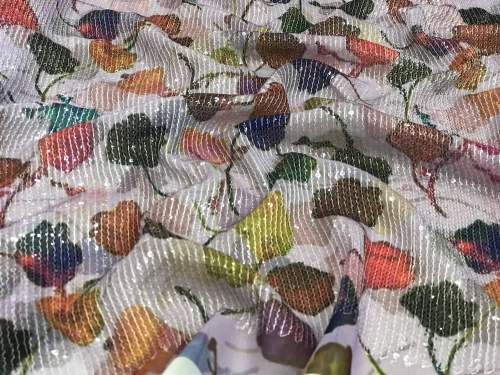 Sequence Digital Printed Lehenga Fabric 