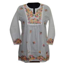 Chikan white Tunics