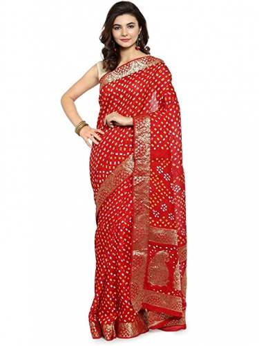 Buy Bandhani Silk Saree By Geroo Brand by Geroo