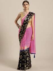 Buy GEROO Leheriya Georgette Saree At Wholesale