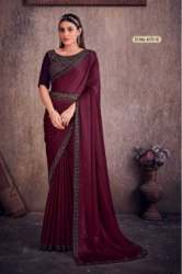 New Silk Satin Georgette Saree For Women
