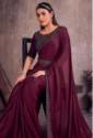 New Silk Satin Georgette Saree For Women thumb 1