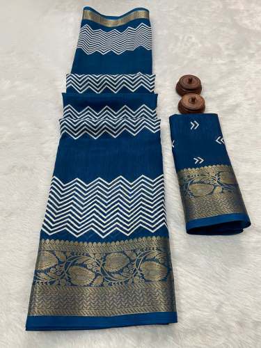 Heavy Jacquard Pure And Soft Dola Silk  Saree With Beautiful Kalamkari Print 