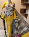 Printed Classical And Good Looking Saree With Linen With Gold Jari Patta thumb 2