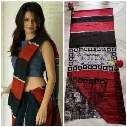 Ladies Cotton Pom Pom Saree