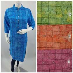 Cotton Straight Kurti by Jaipuri Bandhej