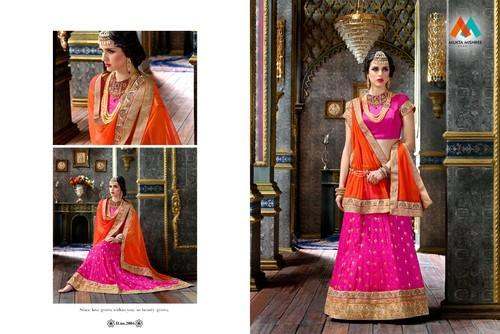 Pink And Orange Festival Wear Lehenga Choli