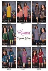 Copper Stone Rayon Kurti With Pant by Kanasu
