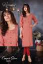 Copper Stone Rayon Kurti With Pant by Kanasu thumb 1