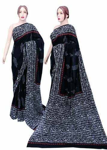 Hand Block Printed Cotton Saree by Pradeep Textile Syndicate