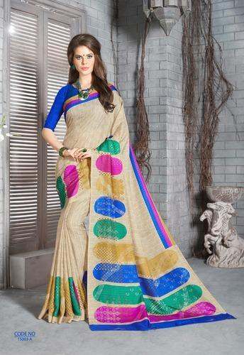 Printed Cotton Saree by Pradeep Textile by Pradeep Textile Syndicate