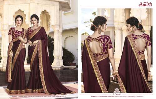 Anushree Sheded Color Lace Work Saree 