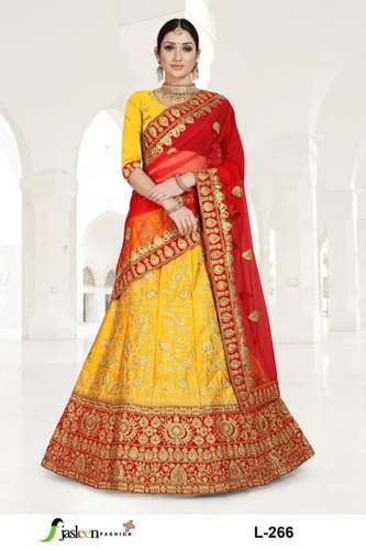 Wedding Wear Heavy Embroidered Lehenga Choli  by Anushree Sarees Pvt Ltd