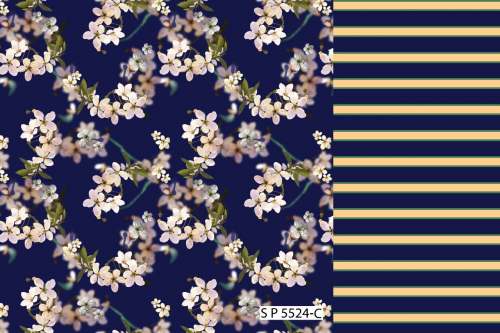 Fancy Flower Based Digital Printed Fabric 