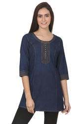 Denim Stretch Shorts Denim Kurtis