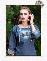 Regular Wear Stitched Denim Kurti 