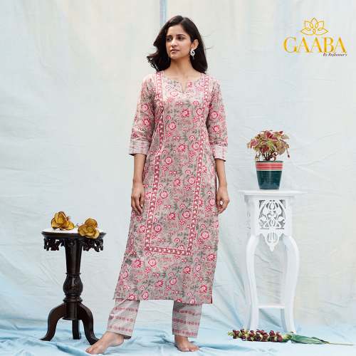 Gaaba Maroon Kurta Pant Set 