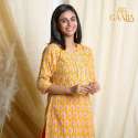 Gaaba Peach Cotton Gota Kurti thumb 1