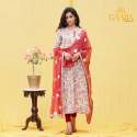 Gaaba Printed kurta With Chiffon Gota Dupatta