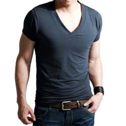 Mens V Neck Cotton T-Shirt