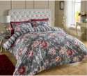 Floral print Teal Poly cotton  Double Bedsheet
