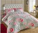 Floral print Teal Poly cotton  Double Bedsheet thumb 2