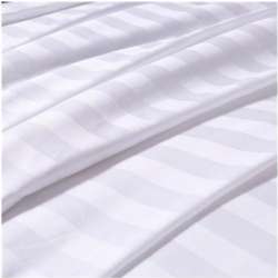 Stripe White 100 %  cotton Bed Sheet Fabric 