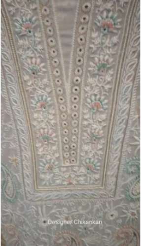 White color Hand Embroidery Designer Chikankari Suit 