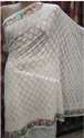 white Formal Wear Chikankari Hand Embroidery Saree  thumb 1