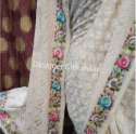 white Formal Wear Chikankari Hand Embroidery Saree  thumb 2
