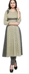 Frock Style Printed Cotton Kurti with Pant