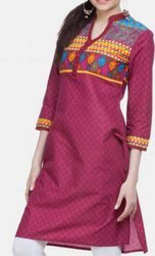 Wine Printed Formal Kurti