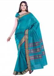 Plain Pure Cotton Handloom Casual Saree For Women