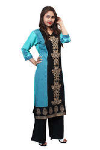 Golden Block Print Kurtis