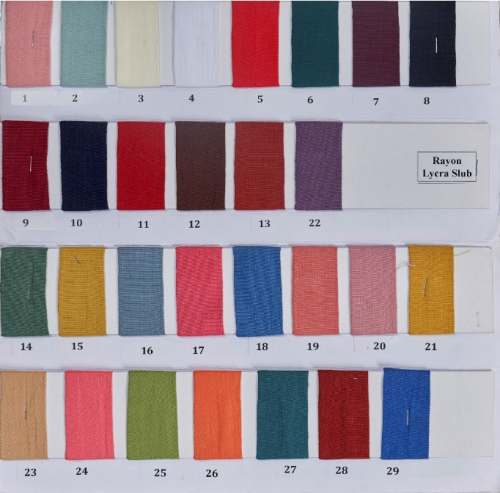 New Collection Dyed Rayon Lycra Slub Fabric at Rs.0/Meter in surat offer by  sankalp
