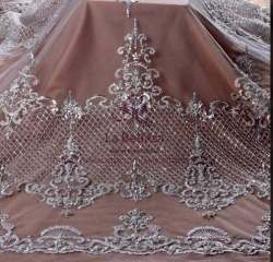 Net Hand Beaded, Zari Work Fabric 