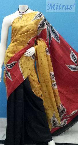 Batik Printed Silk Saree